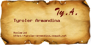 Tyroler Armandina névjegykártya